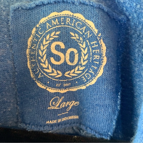 SO Blue Hooded Sweatshirt Women’s Size Large - Picture 3 of 6